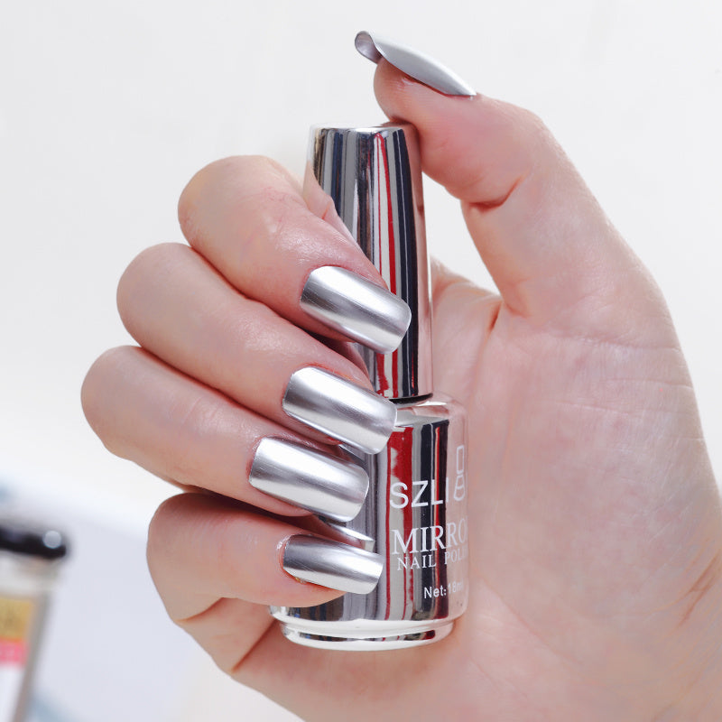 Mirror Silver Nail Polish – Stainless Steel Metallic Shine